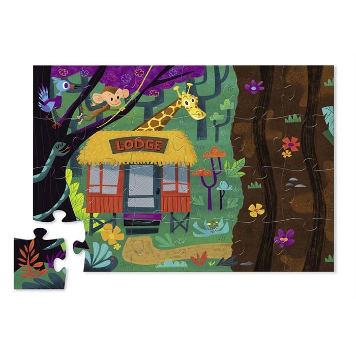 Crocodile Creek 25 Parça Puzzle + Oyun Seti - Safari