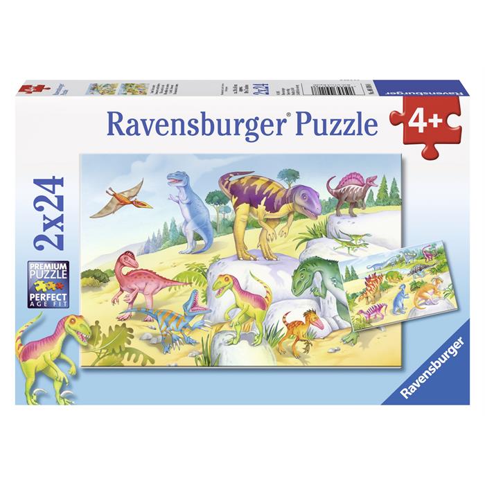 Ravensburger Renkli Dinazorlar - 2x24P Puzzle