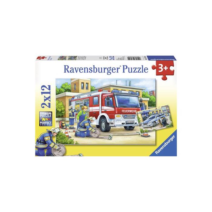 Ravensburger 2x12P Puzzle Polis ve İtfaiye