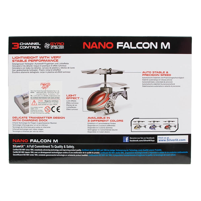 Silverlit Nano Falcon M U.K. Mini Helikopter (63 mm) 3CH Gyro Mavi