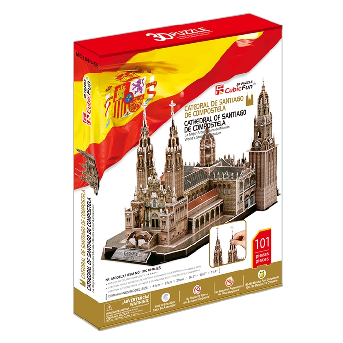 Cubic Fun 3D Puzzle 101 Parça Santiago de Compostela Katedrali - İspanya