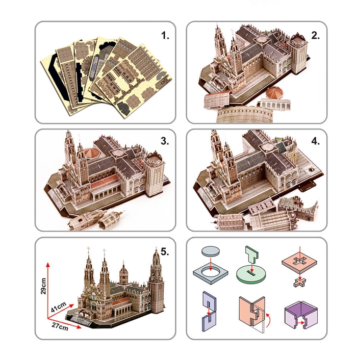 Cubic Fun 3D Puzzle 101 Parça Santiago de Compostela Katedrali - İspanya