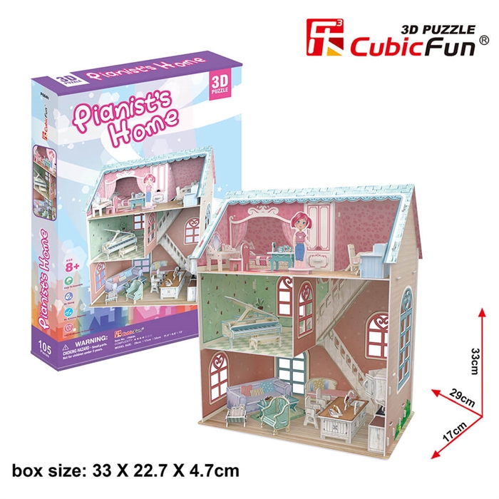 Cubic Fun 3D Puzzle 105 Parça Piyanistin Evi