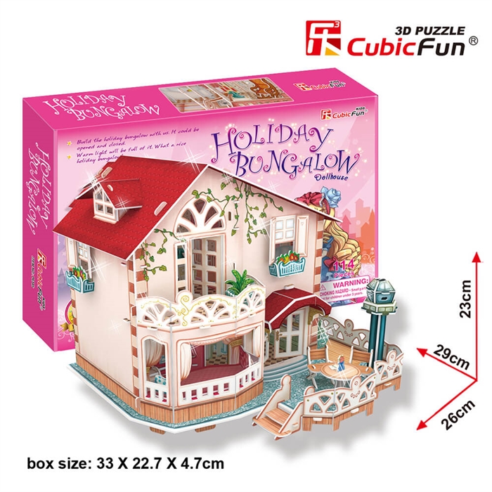 Cubic Fun 3D 114 Parça Puzzle Holiday Bungalow Bebek Evi