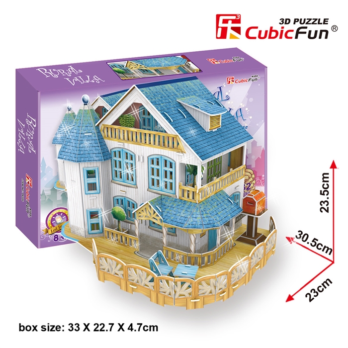 Cubic Fun 3D 132 Parça Led Puzzle Köy Villası