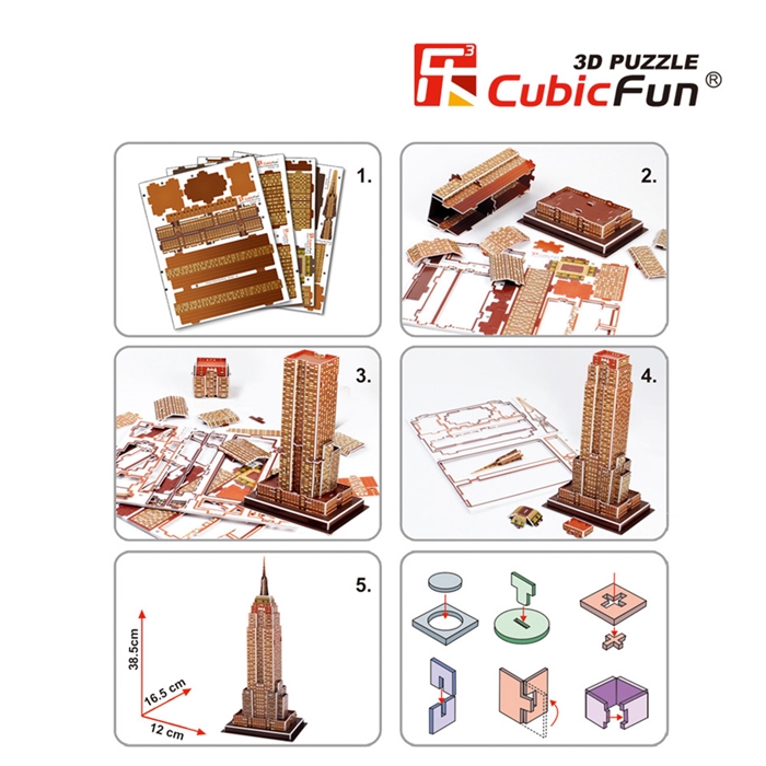 Cubic Fun 3D 39 Parça Puzzle Empire State Binası - ABD
