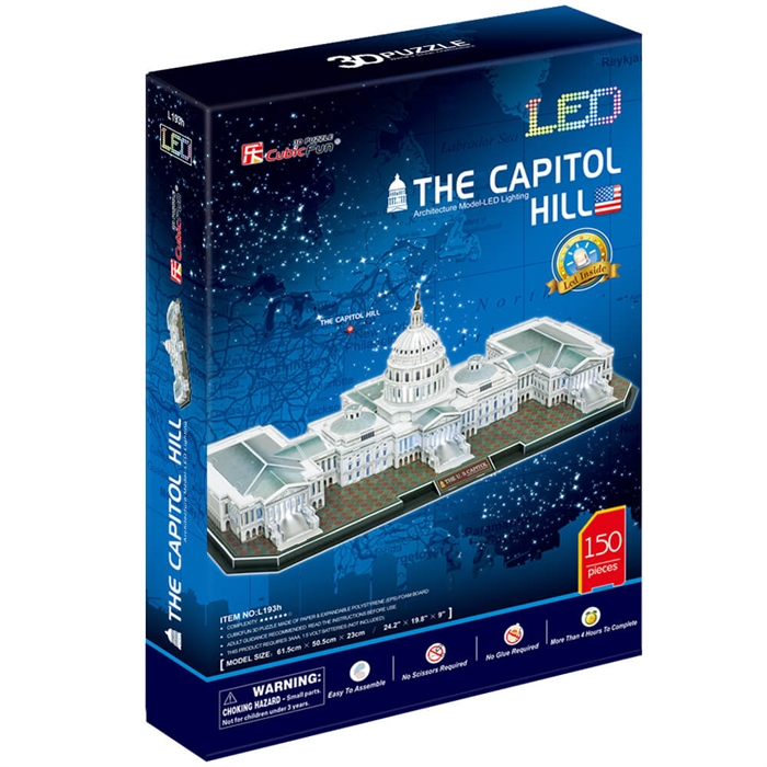 Cubic Fun 3D 150 Parça Puzzle The Capitol Hill Kongre Binası - ABD (Led Işıklı)