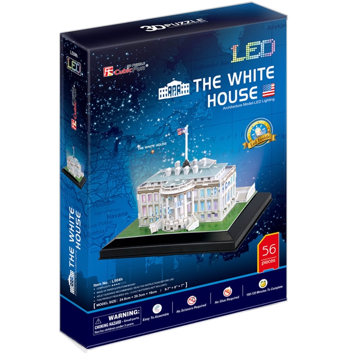 Cubic Fun 3D 56 Parça Led Puzzle Beyaz Saray - ABD