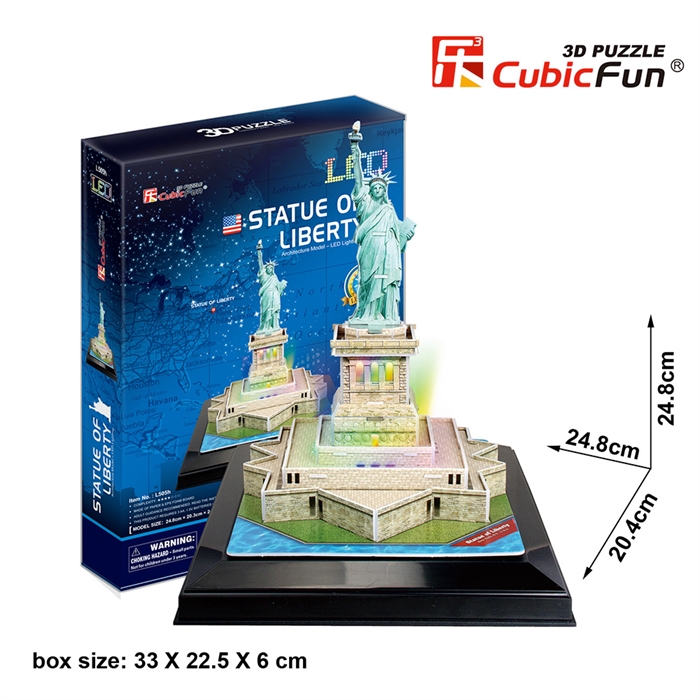 Cubic Fun 3D 37 Parça Puzzle Özgürlük Anıtı - ABD (Led Işıklı)