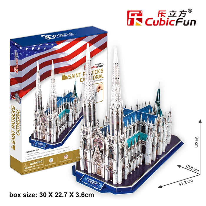 Cubic Fun 3D 117 Parça Puzzle Aziz Patrik Katedrali - ABD
