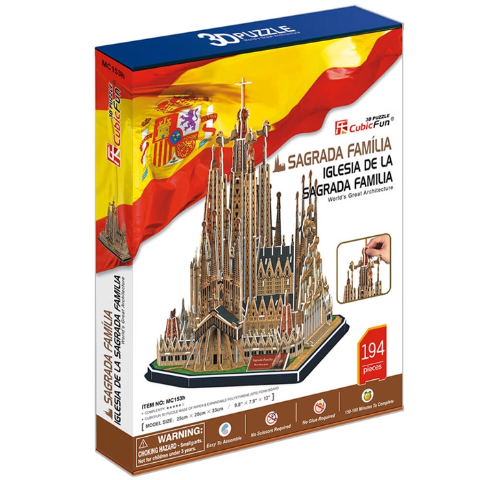 Cubic Fun 3D 194 Parça Puzzle La Sagrada Familia Kilisesi - İspanya