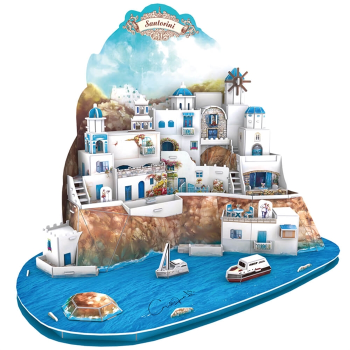 Cubic Fun 3D 129 Parça Puzzle Santorini Island