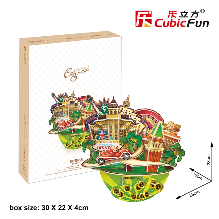 Cubic Fun 3D 64 Parça Puzzle Las Vegas Şehir Kompozisyonu