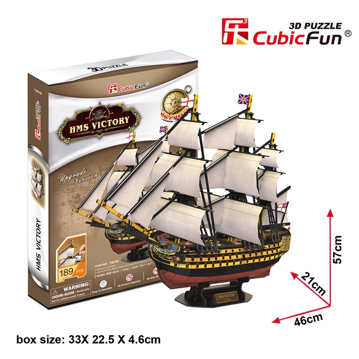 Cubic Fun 3D 189 Parça Puzzle HMS Victory Donanma Gemisi