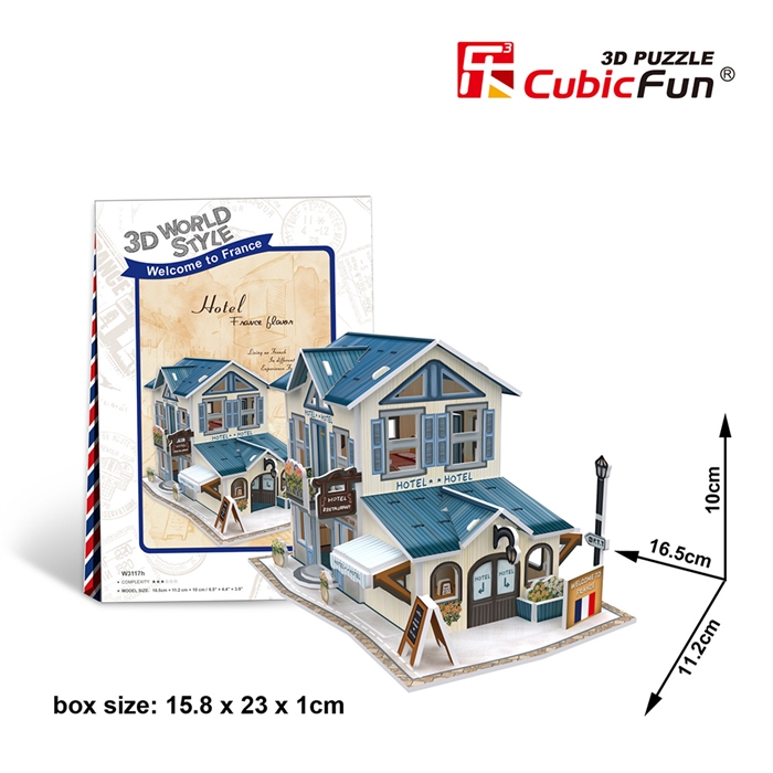 Cubic Fun 3D 32 Parça Puzzle Fransız Hoteli