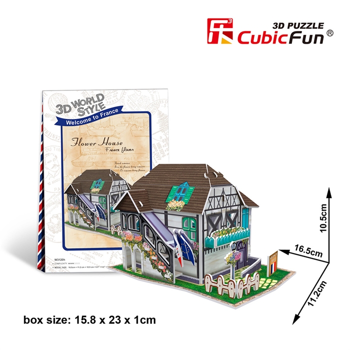 Cubic Fun 3D 31 Parça Puzzle Fransız Çiçek Evi