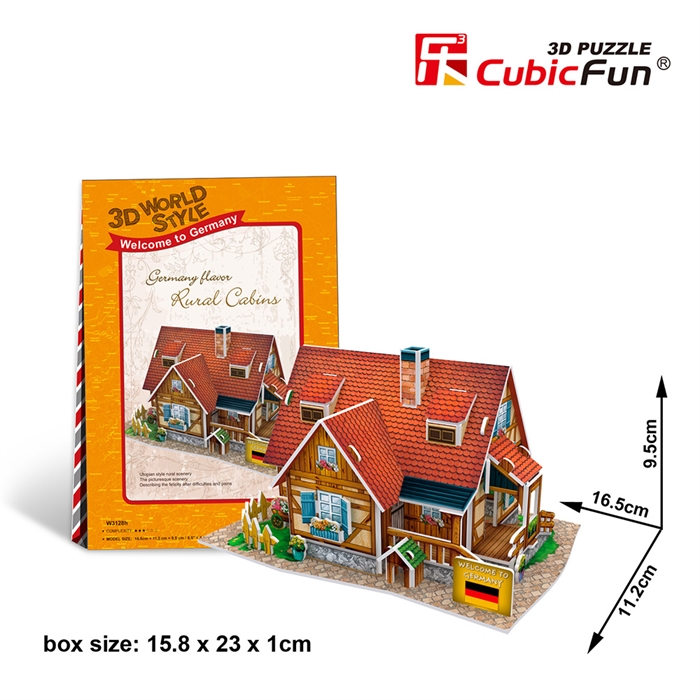 Cubic Fun 3D 37 Parça Puzzle Alman Köy Evleri