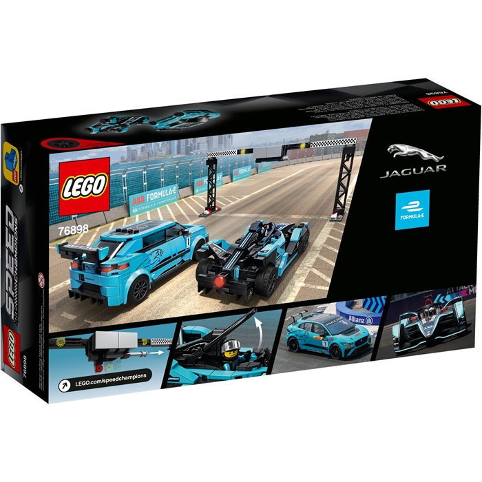 Lego 76898 Speed Champions Formula E Panasonic Jaguar Racing Gen2 Araba ve Jaguar I-PACE eTROPHY