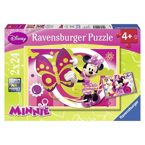 Ravensburger 2x24 Parçalı Puzzle Walt Disney Minnie ile Bir Gün - 090471