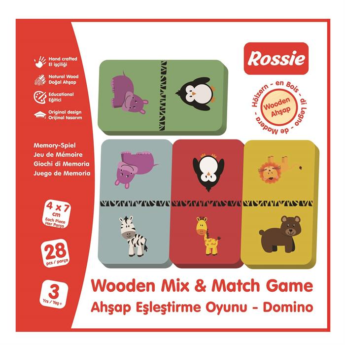 Rossie Ahşap Eşleştirme Oyunu - Domino Game