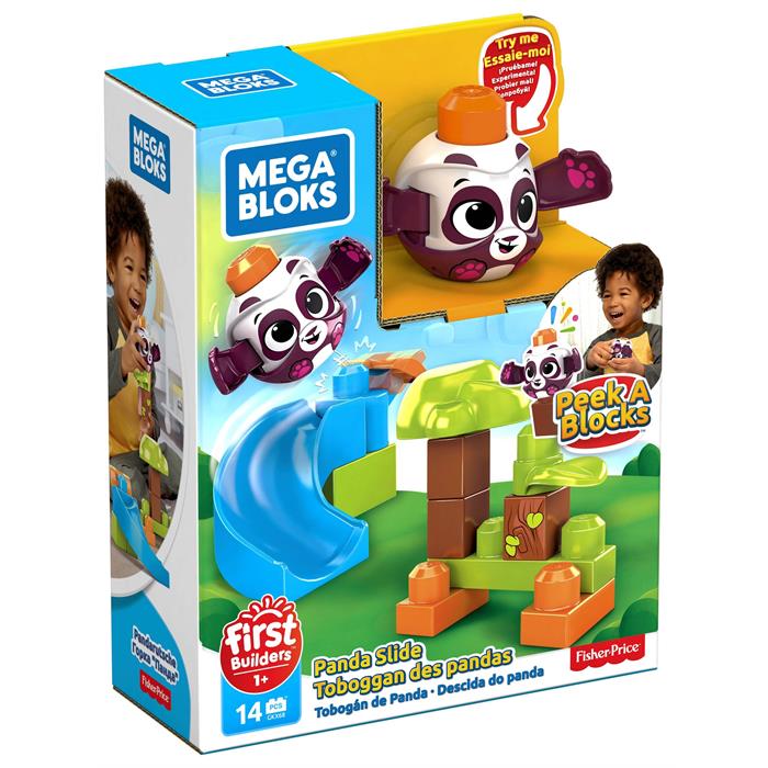 Mega Bloks First Builders Peek a Blocks Oyun Seti - Panda Kaydırağı