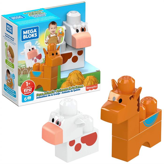 Mega Bloks First Builders Minik Hayvan Dostlar Serisi - Çiftlik Hayvanları (6 Parça)