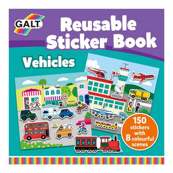 Galt Reusable Sticker Book - Vehicles