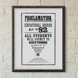 Wizarding World Harry Potter Poster - Hogwarts Proclamation No:82