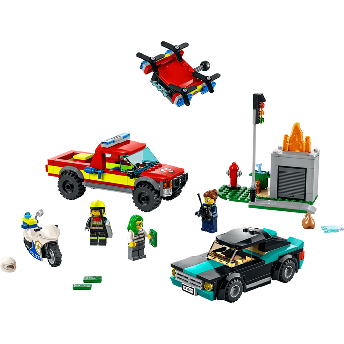 Lego City 60319 İtfaiye Kurtarma Operasyonu ve Polis Takibi