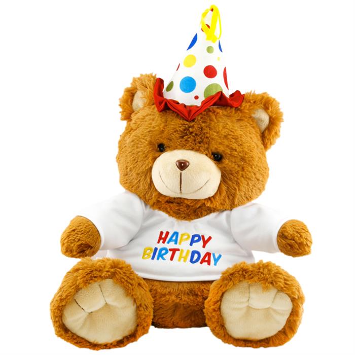Neco Plush Oturan Happy Birthday Peluş Ayı 40cm