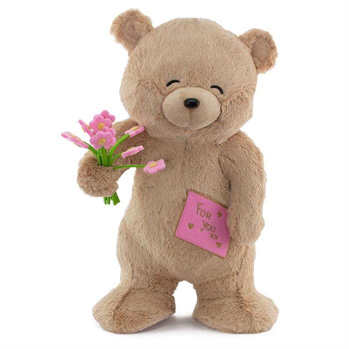 Neco Plush Sevgiliye Hediye Fluffy For You Çiçekli Ayı 55cm