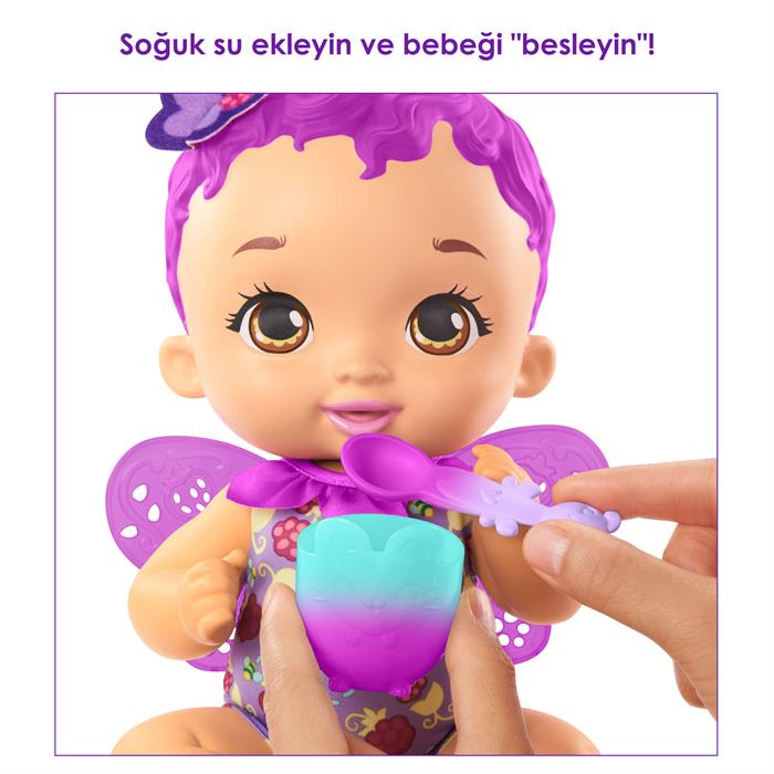 My Garden Baby Kelebek Bebeğimin Yemek Zamanı - Mor Saçlı Bebek GYP00