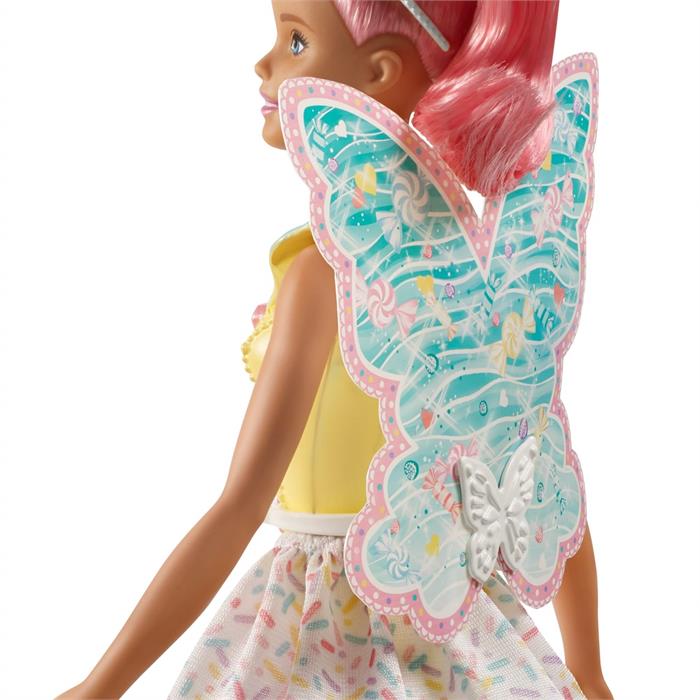 Barbie Dreamtopia Peri Bebekler - Beyaz, Sarı Elbiseli, Pembe Saçlı FXT03