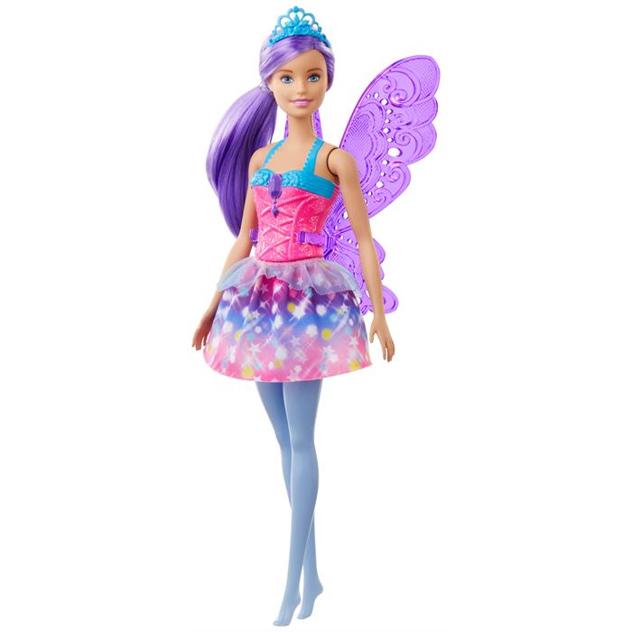 Barbie Dreamtopia Peri Bebekler - Renkli Pembe Elbiseli, Mor Saçlı GJK00