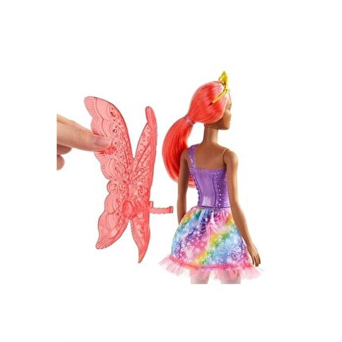 Barbie Dreamtopia Peri Bebekler - Koyu Tenli, Kızıl Saçlı GJK01