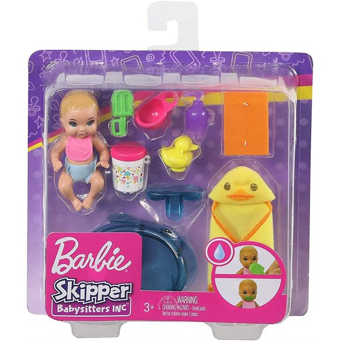 Barbie Bebek Bakıcısı Özellikli Minik Bebekler - Beslenme ve Banyo Zamanı GHV84