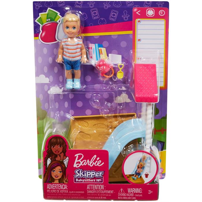 Barbie Bebek Bakıcısı Temalı Oyun Setleri - Kaydıraklı Oyun Alanı Set FXG96
