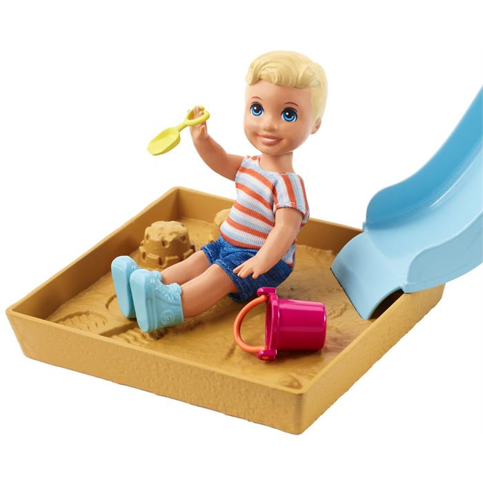 Barbie Bebek Bakıcısı Temalı Oyun Setleri - Kaydıraklı Oyun Alanı Set FXG96