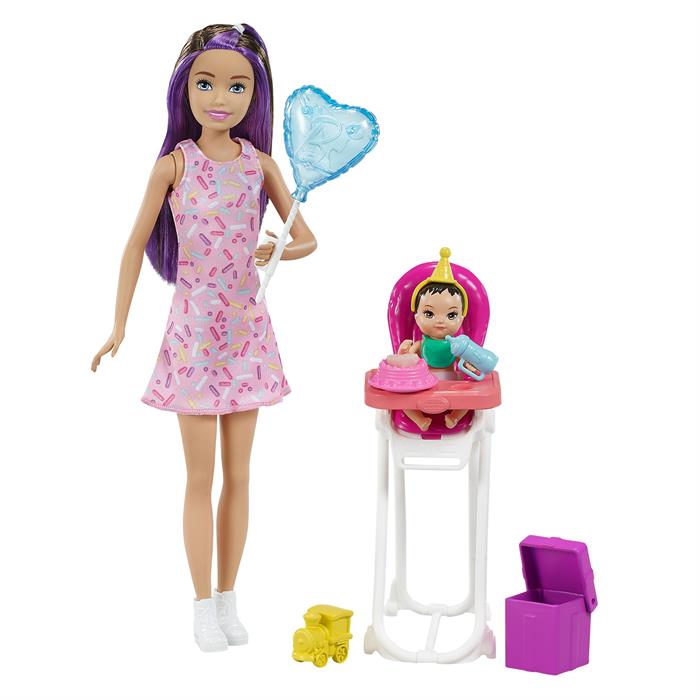 Barbie Skipper Bebek Bakıcısı Bebekleri ve Oyun Seti, Parti Temalı GRP40
