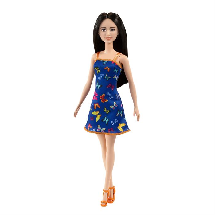 Barbie Şık Kıyafetli Bebekler - Mavi Kelebek Elbiseli HBV06