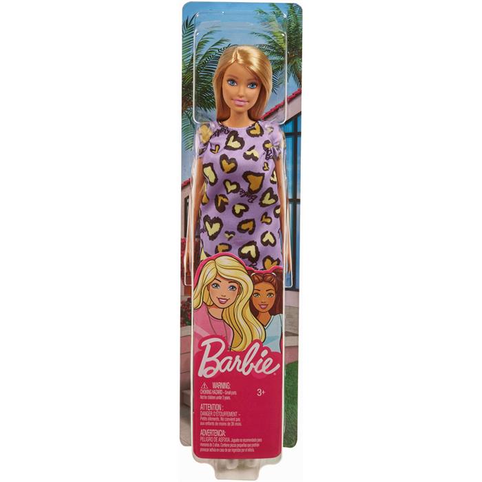 Barbie Şık Kıyafetli Bebekler - Kalp Desenli, Mor Elbiseli, Sarı Saçlı Bebek GHW49