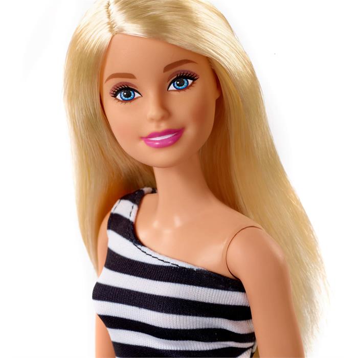 Barbie Pırıltı Bebekler - Siyah Beyaz Çizgili Elbiseli FXL68