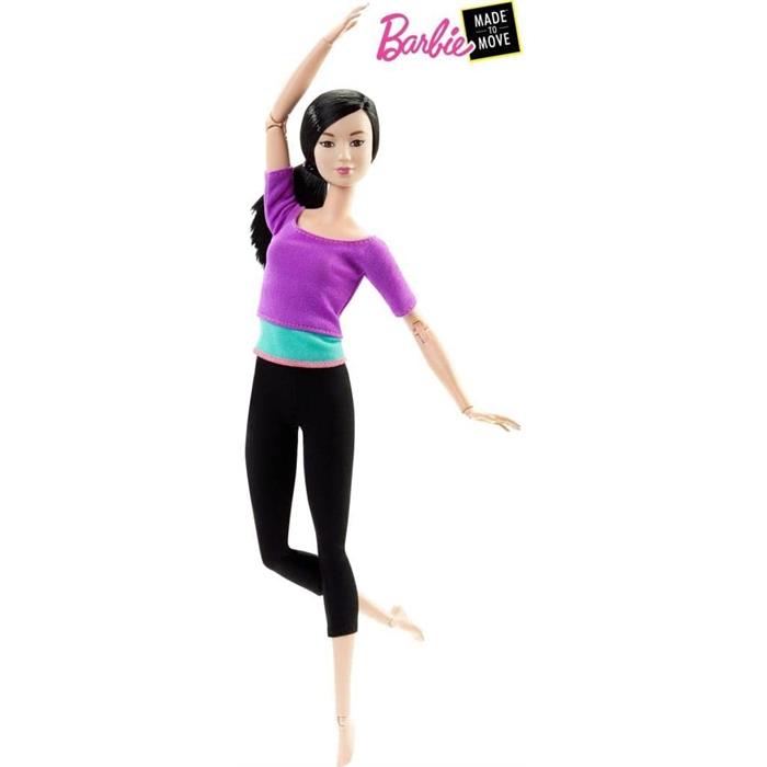 Barbie Sonsuz Hareket Bebeği, Kumral - Siyah Taytlı DHL84
