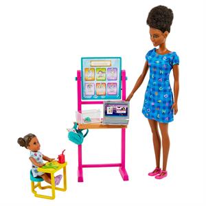 Barbie Meslekleri Oyun Setleri - Öğretmen, Siyah Saçlı HCN20