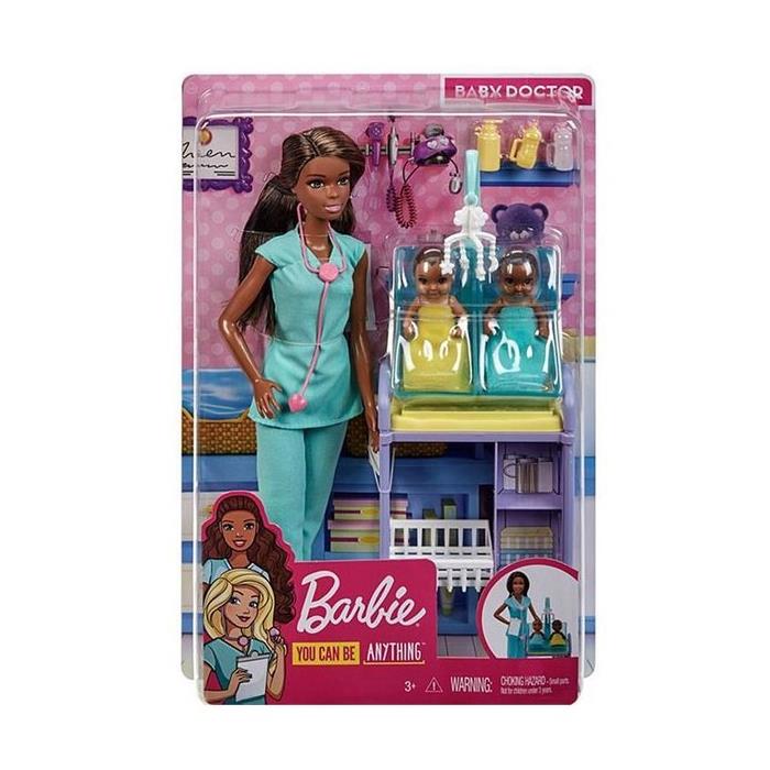 Barbie Meslekleri Oyun Seti - Bebek Doktoru, Siyah Saçlı GKH24
