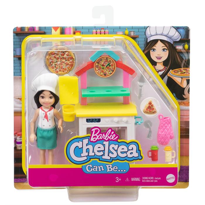 Barbie Chelsea Meslekleri Öğreniyor Bebek ve Oyun Setleri Serisi - Pizza Şefi GTN63