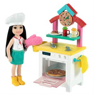 Barbie Chelsea Meslekleri Öğreniyor Bebek ve Oyun Setleri Serisi - Pizza Şefi GTN63
