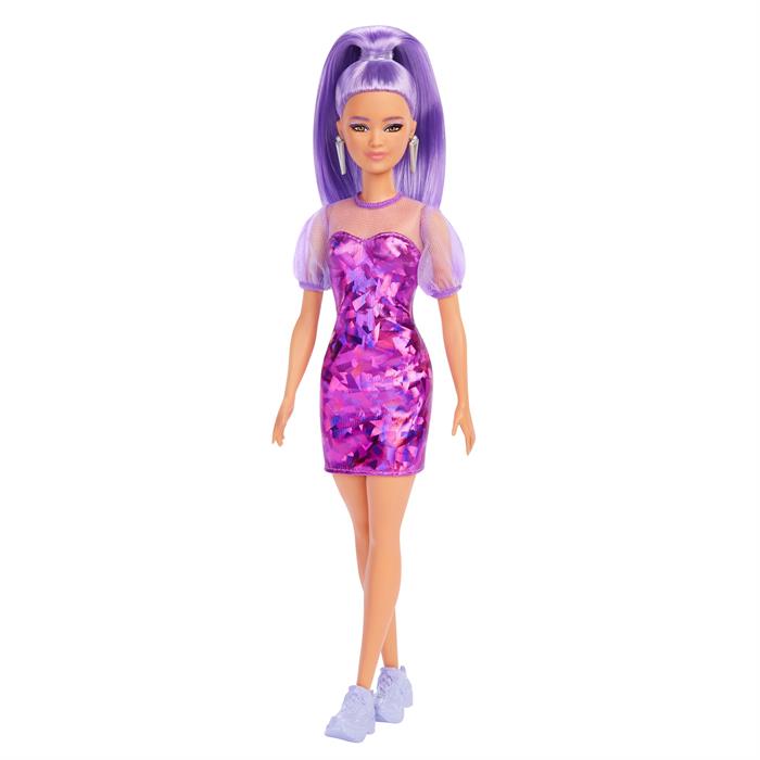 Barbie Fashionastas Büyüleyici Parti Bebekleri - Uzun Mor Saçlı HBV12