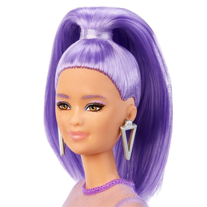 Barbie Fashionastas Büyüleyici Parti Bebekleri - Uzun Mor Saçlı HBV12