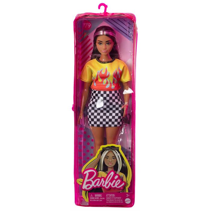Barbie Fashionastas Büyüleyici Parti Bebekleri - Uzun Röfleli Saçlı, Damalı Etekli HBV13